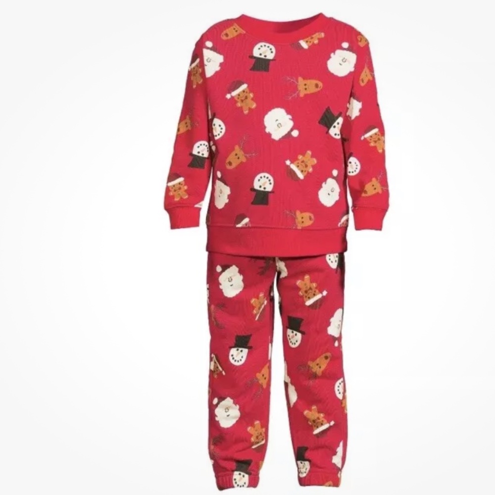 Holiday Time Toddler sweatshirt and Jogger Red Pant Set Size 3T NEW